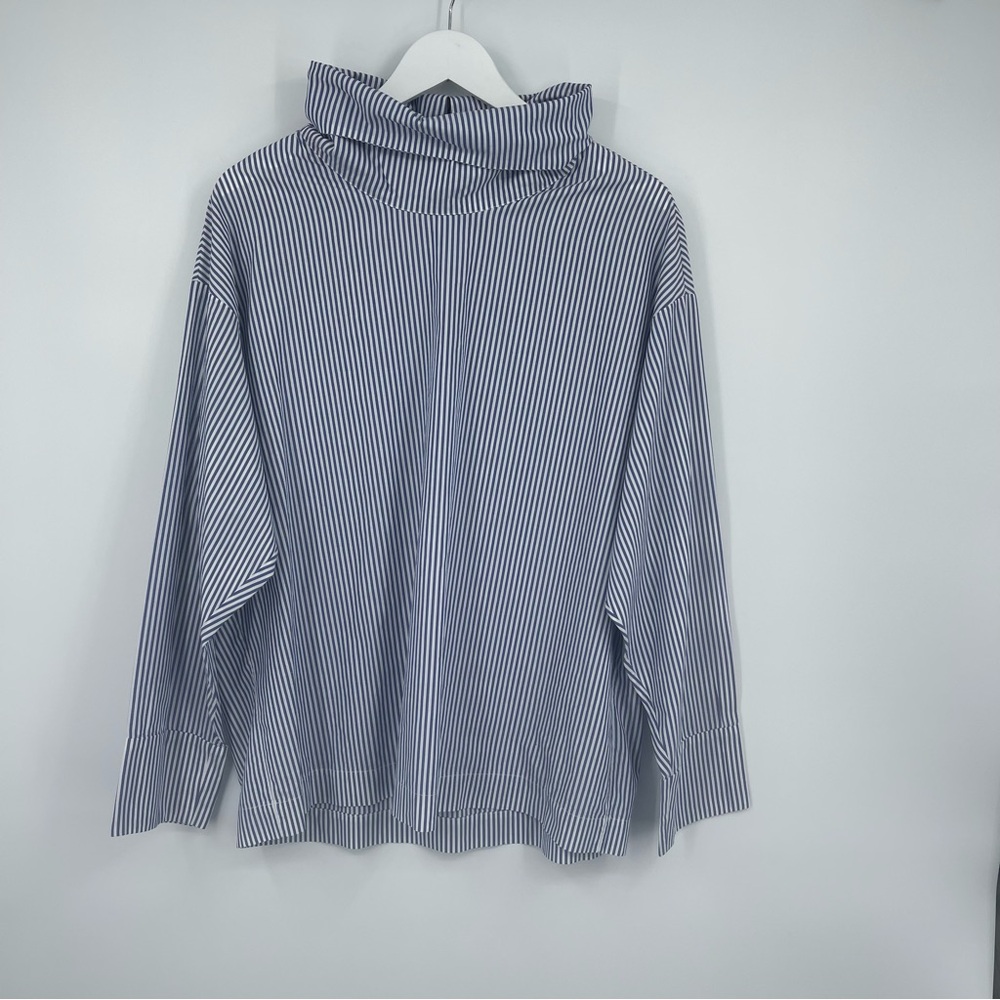 Rosie Assoulin Blue and White Striped Blouse